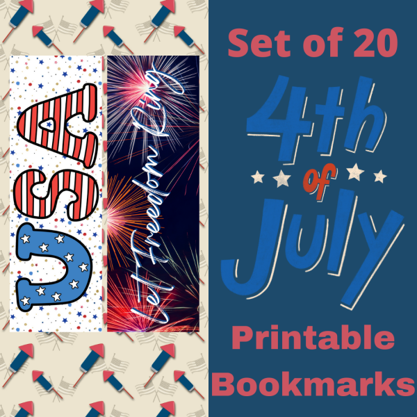 4th of July Printable Bookmark